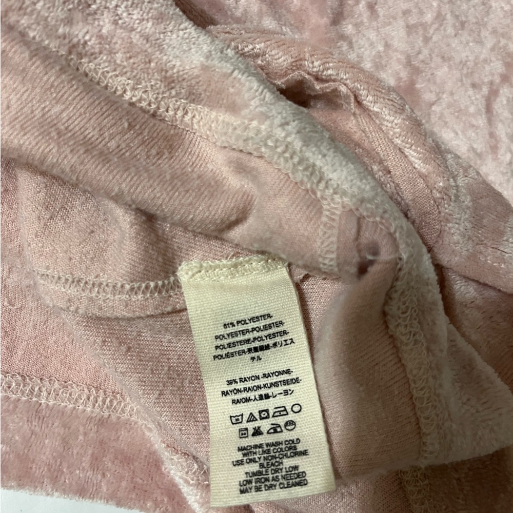 We The Free Women S Oversized Festival Pullover Sweater Velvet Velour Pink Boho - Picture 8 of 8